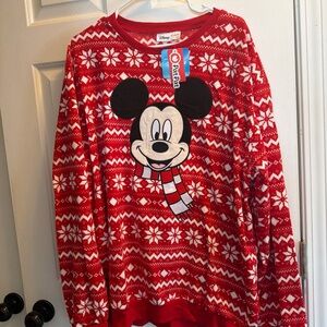 PatPat Red Mickey Mouse Snowflake Sweatshirt